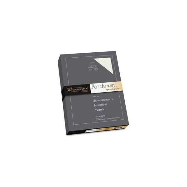 Southworth Company Southworth Parchment Specialty Paper, 8-1/2" x 11", 32 lb, Ivory, 250 Sheets/Pack J988C - main